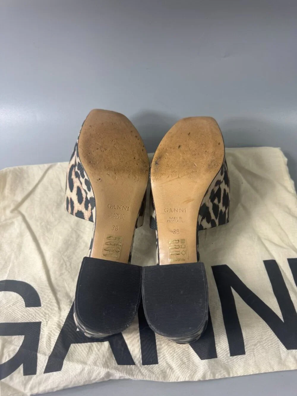 Ganni Leopard Platform Slides 38